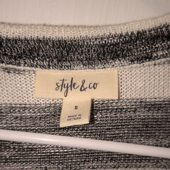 Style & Co. | Black and White Striped Cardigan - Picture 2 of 4